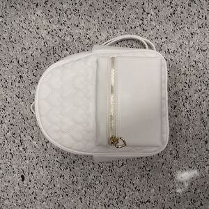 Elegant White Quilted Backpack